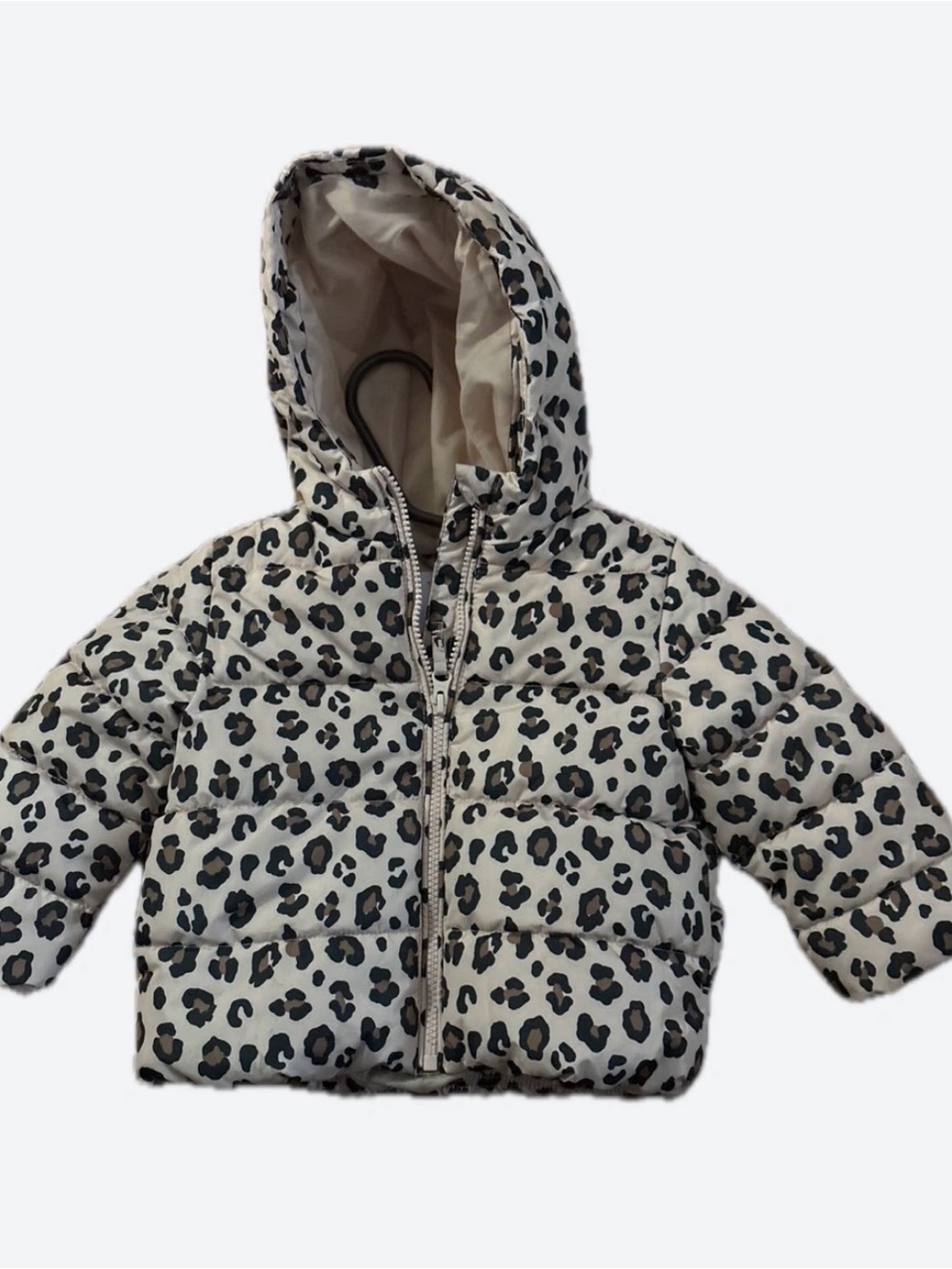 The Children's Place Beige Leopard Print Puffer Jacket